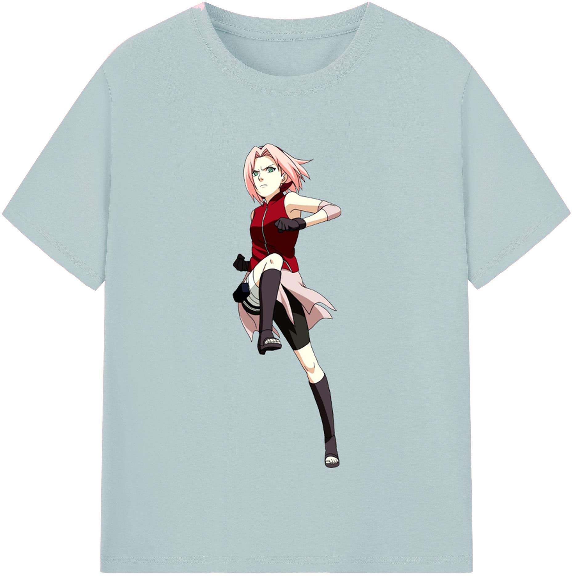 （画像用） NARUTO -ナルト- 春野サクラ Haruno Sakura 綿100％半袖Tシャツ（フロントプリント）